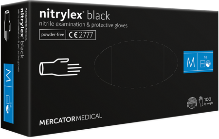 Nitrilhandschuhe Mercator Nitrylex ® Black 100 St. | Puderfreierei